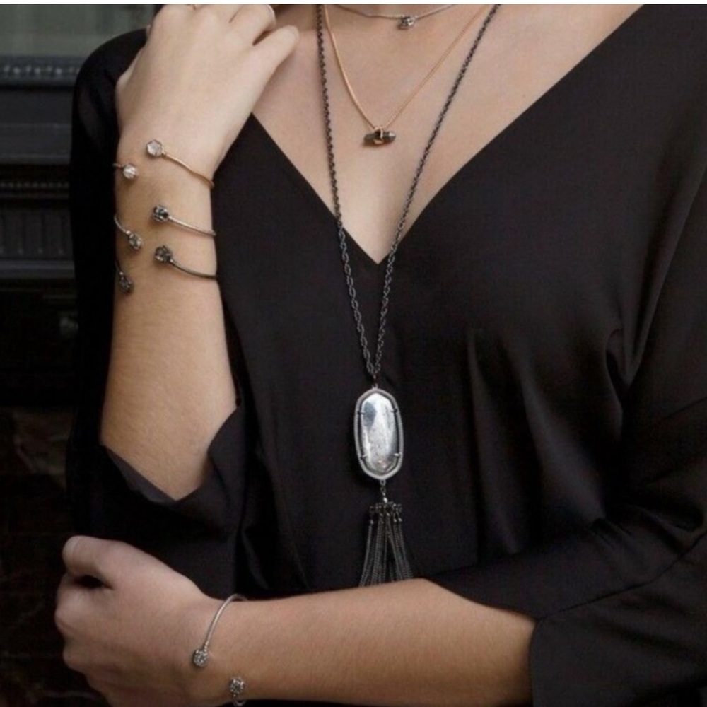 Kendra Scott Pyrite & Gunmetal Rayne Necklace